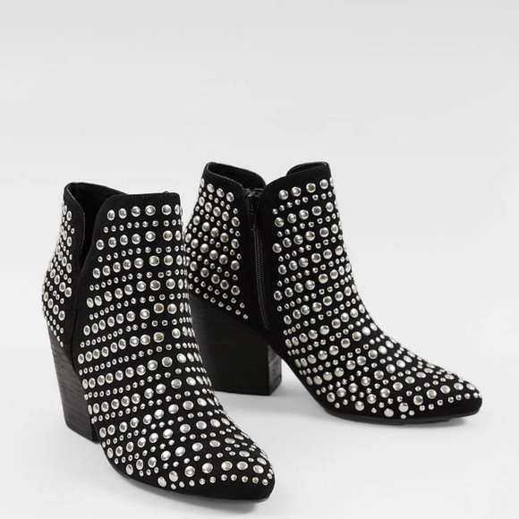 NAUGHTY MONKEY OOH BLACK SUEDE STUDDED ANKLE BOOTS WOMEN'S SZ 9 - Picture 2 of 9